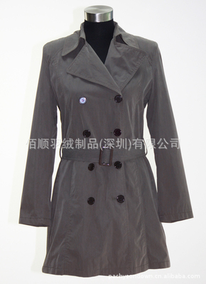 【廠家批發(fā)供應(yīng)女裝修身長(zhǎng)款風(fēng)衣大衣配腰帶工廠生產(chǎn)訂制 054】?jī)r(jià)格,廠家,圖片,服裝加工,佰順羽絨制品(深圳)-